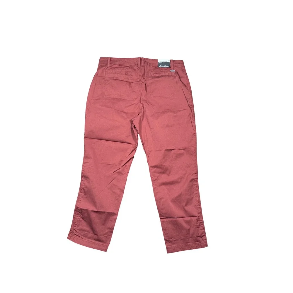 Eddie Bauer Womens Size 18‎ Cropped Chino Pants Casual Crop Red Pink